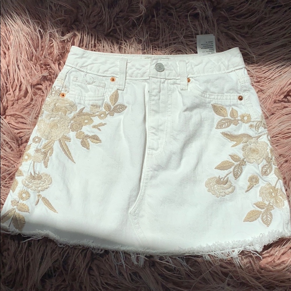 Abercrombie and Fitch high rise denim mini skirt
